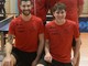 La formazione di A2 dell'A4 Tonoli (dietro il tecnico Vasilii Gushchin ed Anastasios Riniotis, davanti Damiano Seretti e Simone Garello)