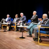 I relatori durante la conferenza sulle Langhe: il passato ed il futuro si incontrano