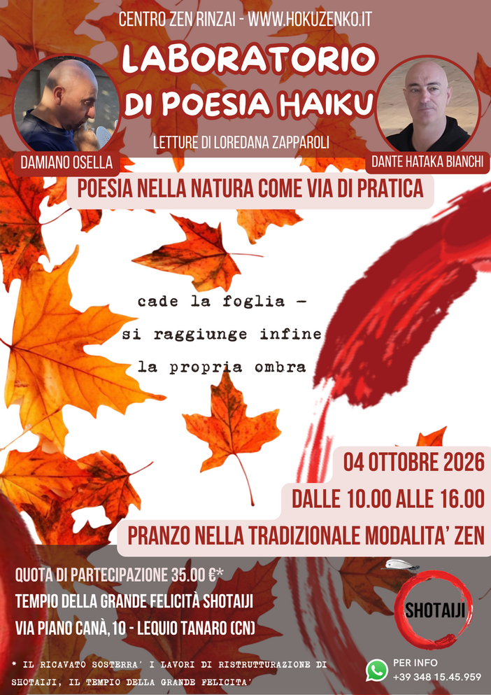 A Lequio Tanaro una giornata con laboratorio di poesia haiku, passeggiate nel bosco, meditazione e uno sleep concert A Lequio Tanaro una giornata con laboratorio di poesia haiku, passeggiate nel bosco, meditazione e uno sleep concert