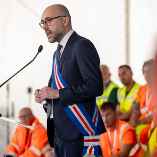 Il presidente Luca Robaldo ieri alla cerimonia di Roddi