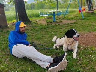 Il cane Macchia  con Gabriel