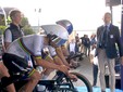 Matteo Sobrero alla partenza con Cattaneo e Frigo (foto Raiplay)