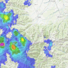 La situazione immortalata dai radar di Arpa Piemonte alle 15.55 di oggi, domenica 31 maggio