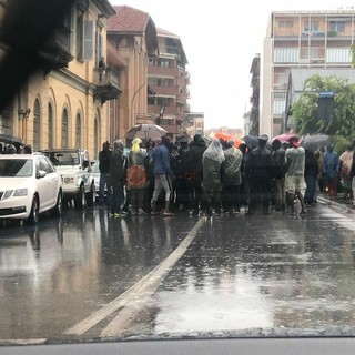 Immagine scattata durante la protesta dei migranti