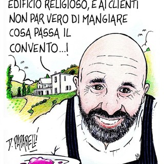 RIDERE &amp; PENSARE / Lo chef Niko Romito celebrato dal Gambero Rosso attraverso la matita di Danilo Paparelli
