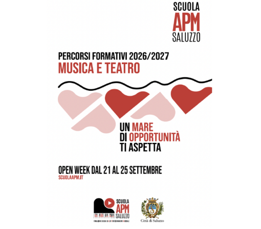 Open Week alla Scuola APM di Saluzzo: dal 21 al 25 settembre scopri “Un mare di opportunità” Open Week alla Scuola APM di Saluzzo: dal 21 al 25 settembre scopri “Un mare di opportunità”