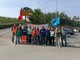 Protesta sul cantiere di Verduno per gli operai licenziati