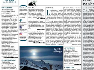 La pagina del Corriere della Sera di sabato 10 gennaio con la foto di Bellino