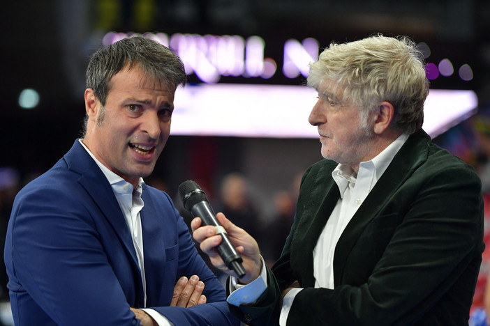 Matteo Battocchio intervistato ad inizio partita (Foto Michele Benda) Matteo Battocchio intervistato ad inizio partita (Foto Michele Benda)