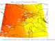Pressione atmosferica al livello del mare (hPa) prevista sul Piemonte per le ore 18 di oggi (fonte Arpa Piemonte)