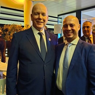 il Principe Alberto di Monaco con il sindaco Mottinelli