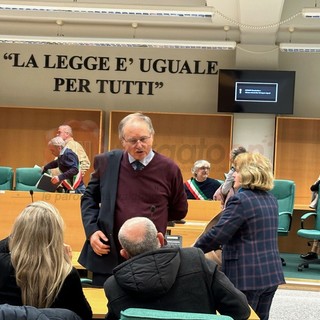 Mario Roggero in aula durante al processo in Tribunale ad Asti