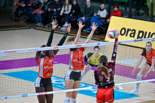 La Honda Cuneo Granda Volley in azione (foto di Danilo Ninotto)