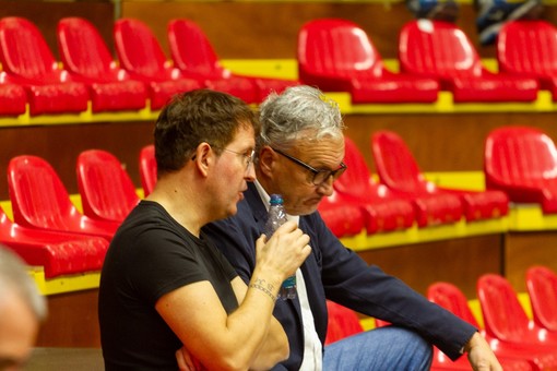 Il vice presidente di Cuneo Granda Volley Patrizio Bianco insieme con il DS Gino Primasso