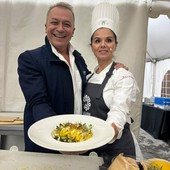L'assessore regionale Paolo Bongioanni e la chef cuneese Silvana Musej L'assessore regionale Paolo Bongioanni e la chef cuneese Silvana Musej