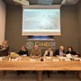 Il tavolo dei relatori della presentazione "Cuneo di racconta" dell'ATL di Cuneo