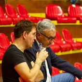 Il vice presidente di Cuneo Granda Volley Patrizio Bianco insieme con il DS Gino Primasso