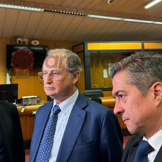 Mario Roggero in Corte d'Appello a Torino con il consulente processuale Novani e l'avvocato Stefano Marcolini