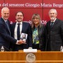 Il Senatore Giorgio Maria Bergesio con Federico Gregorio e gli autori Ivo Chiolerio e Marina Panero Il Senatore Giorgio Maria Bergesio con Federico Gregorio e gli autori Ivo Chiolerio e Marina Panero