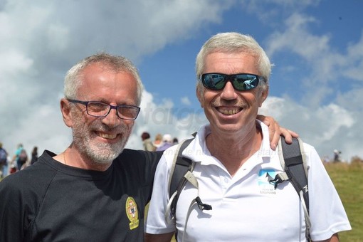 Paolo Allemano insieme a Gianfranco Marengo, presidente uscente del Parco del Monviso