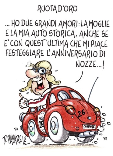 Passione vintage a quattro ruote: la nuova vignetta di Paparelli