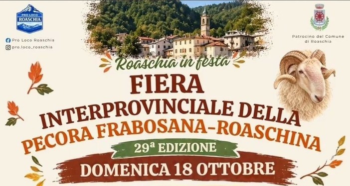 Roaschia (CN) è pronta per celebrare la 29ª Fiera interprovinciale della pecora Frabosana-Roaschina