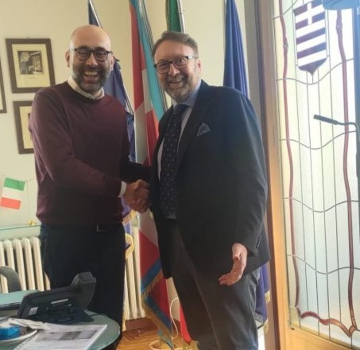 Il presidente Robaldo con il sindaco Piccinelli Il presidente Robaldo con il sindaco Piccinelli