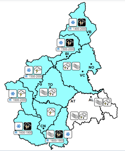 Maltempo in arrivo sulla Granda: nessuna allerta, ma possibili temporali forti in alcune valli cuneesi