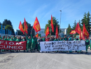 Il presidio tenuto stamane dai lavoratori Il presidio tenuto stamane dai lavoratori