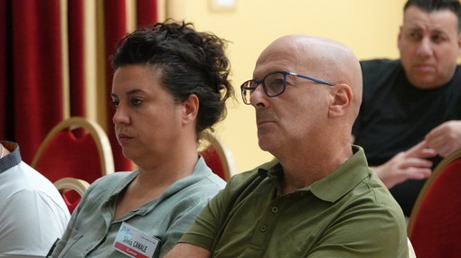 La team manager Silvia canale e il direttore sportivo Paolo Brugiafreddo durante la presentazione dei calendari La team manager Silvia canale e il direttore sportivo Paolo Brugiafreddo durante la presentazione dei calendari