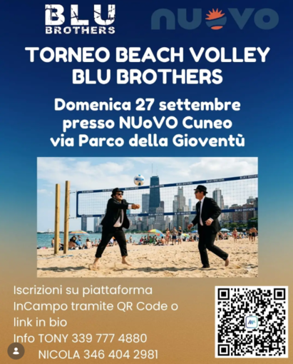 BEACH VOLLEY / Torna il Torneo Blu Brothers: appuntamento il 27 settembre a Cuneo BEACH VOLLEY / Torna il Torneo Blu Brothers: appuntamento il 27 settembre a Cuneo