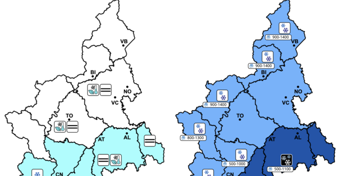 Precipitazioni nevose su tutta la Granda: fino a 70 centimetri in montagna, 30 in alta Langa Precipitazioni nevose su tutta la Granda: fino a 70 centimetri in montagna, 30 in alta Langa