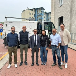 Il sindaco Gatto con Enrico Truffa Giachet, Diego Bruno, Lisa Boni San Germano e Fabio Massetti, Gianluca Piu