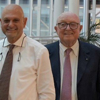 Il direttore della Fondazione Ospedale Alba-Bra Luciano Scalise con il presidente Bruno Ceretto