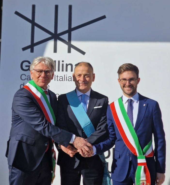 Il sindaco di Gibellina Salvatore Sutera, il presidente del Libero Consorzio Comunale di Trapani Salvatore Quinci e il sindaco di Alba Alberto Gatto