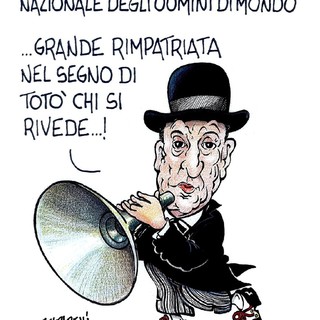 "Attenti! Riposà!" Torna l'Adunata degli Uomini di Mondo per chi ha fatto il militare a Cuneo come Totò nella vignetta di Danilo Paparelli