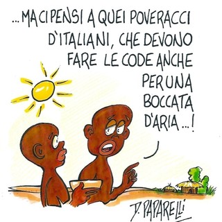 Con agosto inizia l'esodo per le vacanze: la vignetta di Paparelli