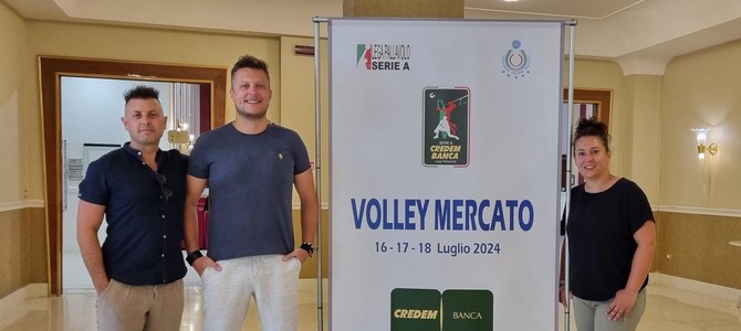 Il DG Bima, il presidente Costamagna e la Team Manager Silvia Canale durante un'edizione scorsa del Volley Mercato di Bologna Il DG Bima, il presidente Costamagna e la Team Manager Silvia Canale durante un'edizione scorsa del Volley Mercato di Bologna