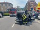 Incidente stradale a Saluzzo: un'auto ribaltata in corso IV Novembre e un ferito