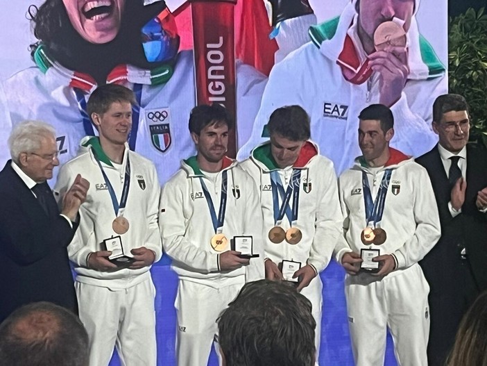 Carollo premiato al Quirinale per la medagli alle Olimpiadi invernali Carollo premiato al Quirinale per la medagli alle Olimpiadi invernali
