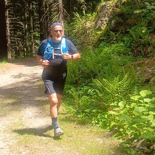 Elio Giubergia mentre si allena per il Bisalta Trail