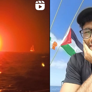 Abderrahmane Amajou in un frame dei video postati a bordo della Flotilla