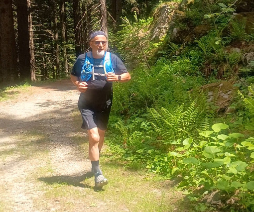 Elio Giubergia mentre si allena per il Bisalta Trail Elio Giubergia mentre si allena per il Bisalta Trail