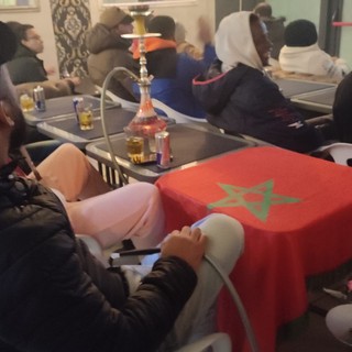Le immagini della comunità marocchina albese durante la semifinale del 2022 Le immagini della comunità marocchina albese durante la semifinale del 2022