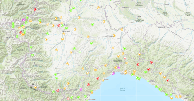 Nella mappa di Arpa la rilevazione dei forti venti registrati da ieri sulla nostra provincia Nella mappa di Arpa la rilevazione dei forti venti registrati da ieri sulla nostra provincia