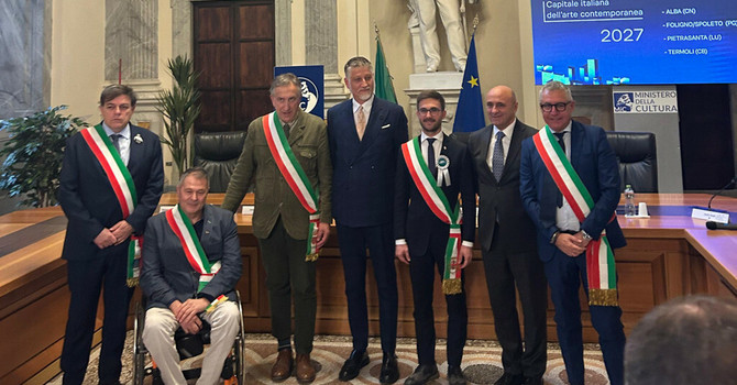 Il momento della proclamazione di Alba capitale dell'arte contemporanea  2027