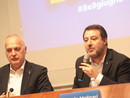 Da sinistra il senatore Giorgio Maria Bergesio e il ministro Matteo Salvini