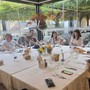 Gigi Buffon con Ilaria D'Amico al tavolo dell'Officina del Gusto