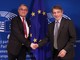 Luca Crosetto col presidente del Parlamento europeo David Sassoli