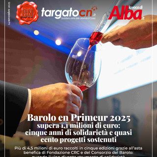 Barolo en Primeur 2025 supera 1,1 milioni di euro: cinque anni di solidarietà e quasi cento progetti sostenuti Barolo en Primeur 2025 supera 1,1 milioni di euro: cinque anni di solidarietà e quasi cento progetti sostenuti